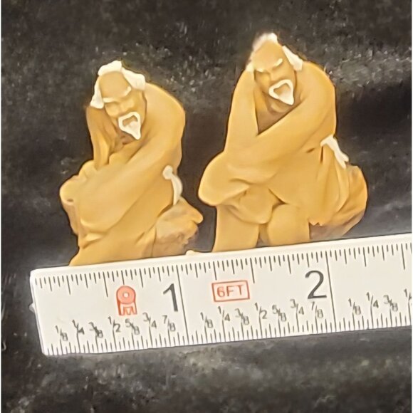 Vintage Chinese Mudmen Figurines, Hand Crafted, Set of 2 - Picture 2 of 10
